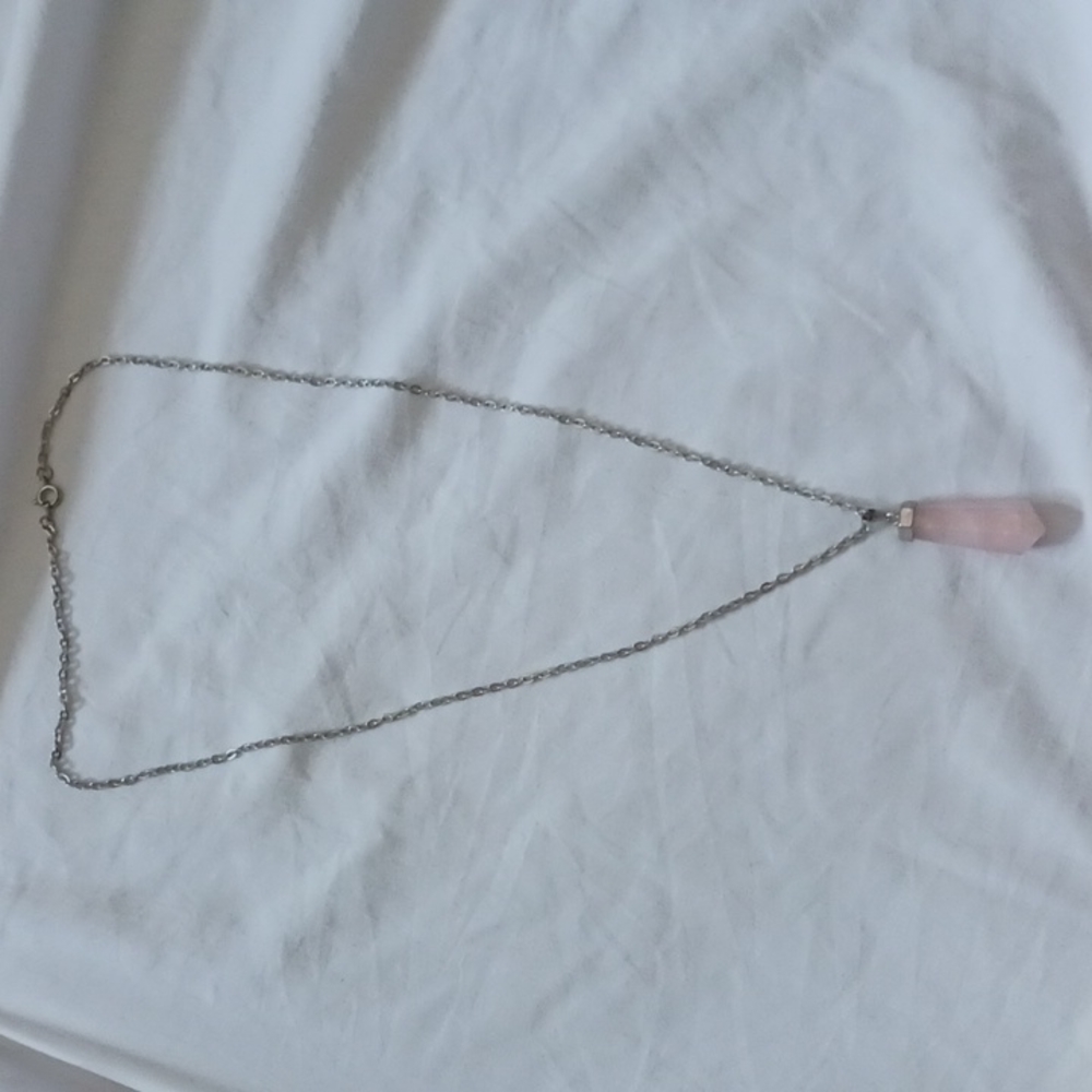 Rose Quarts Chained Necklace // Pink & Silver // Brand Convention